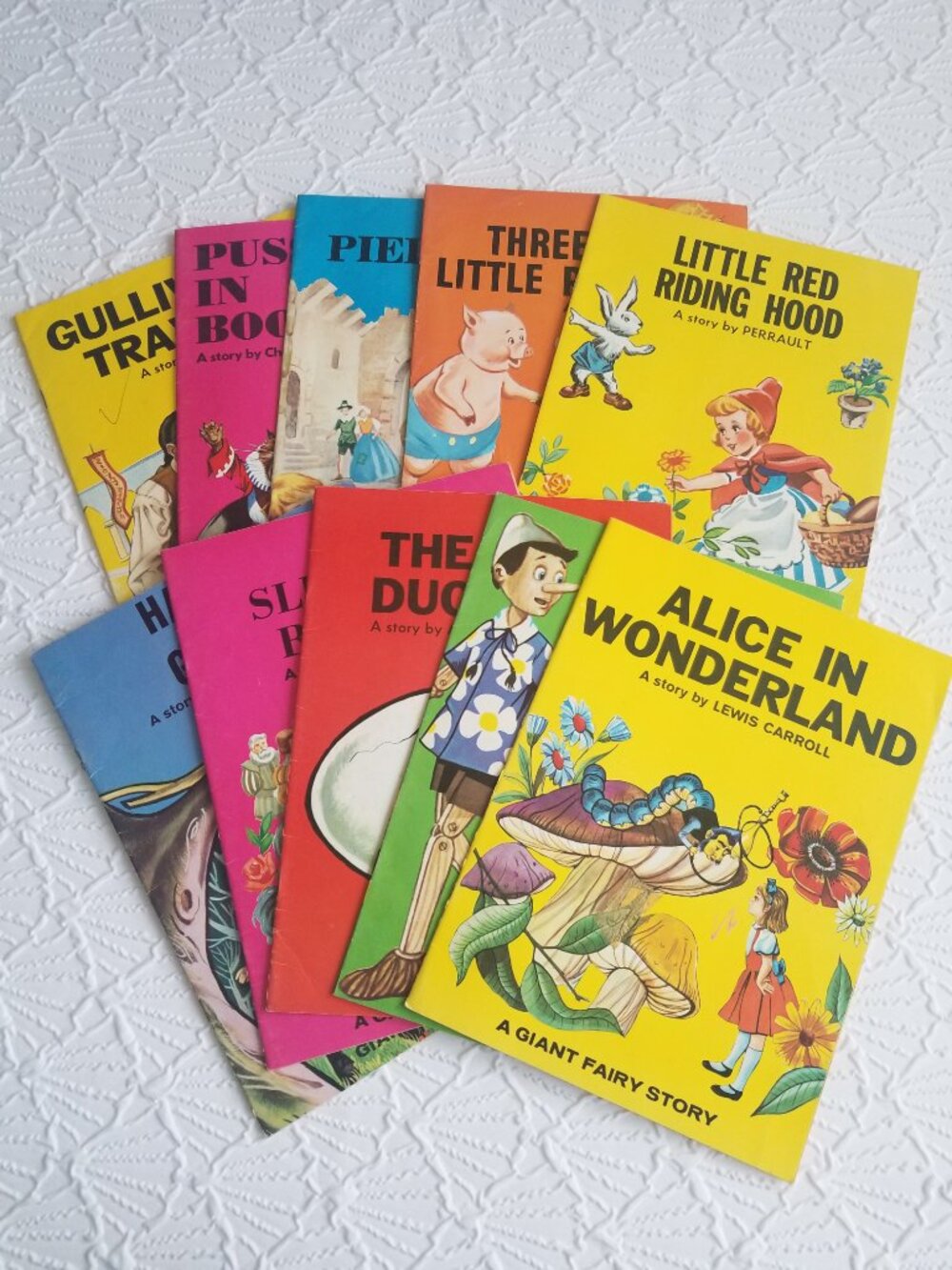 Vintage 1967 Children's Books A Giant Fairy Story Series 10 Softcover Books